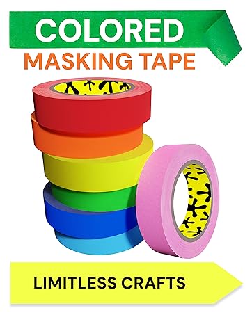 teacher supplies crafting colored masking tape 1 inch tapw craft paper assorted colors multi in