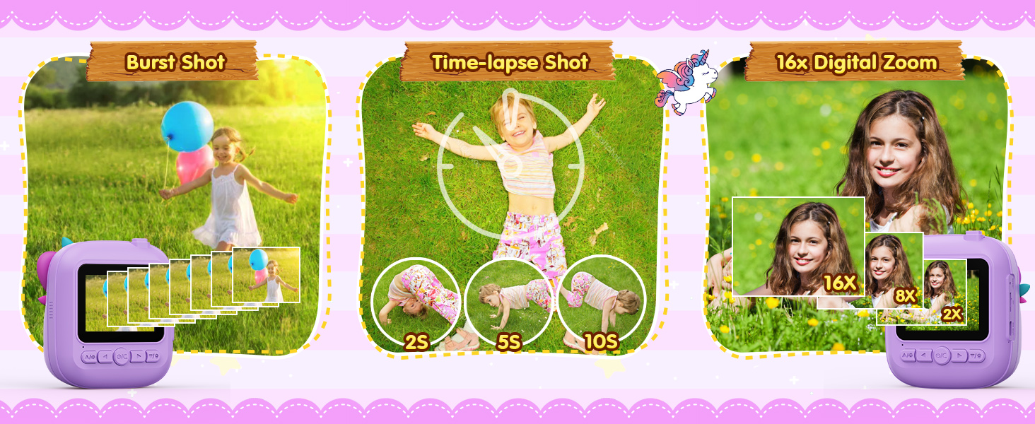 kids camera instant print toddler girls unicorn gifts digital toys ages 3 4 5 6 7 8 9 10 years olds