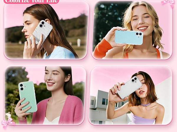 QLTYPRI Cute Polka Dot Shockproof Phone Case