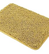 Yeaban Mustard Bathroom Rugs – Thick Chenille Bath Mats | Absorbent and Washable Bath Rug Non-Sli...