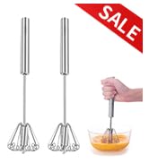 Newness Egg Whisk, [2 Pack] Stainless Steel Hand Push Whisk Blender for Home - Versatile Tool for...