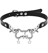 Yjcnelcr Stylish Star Pentagrams Bone Leathers Neckchain for Women Sweet Cool Trend Collar Neckla...