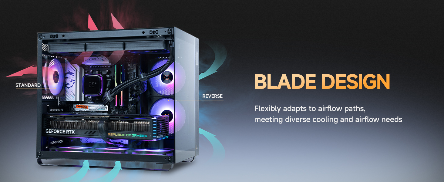 Gamma F12 Elite BK ARGB REVERSE BLADE 3 IN 1