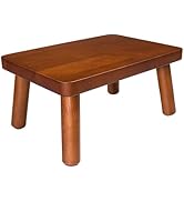 Wooden Step Stool, Foot Stool with Non-Slip Mat, One Step Stool, Small Stool for High Beds, Offic...