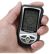 Dioche Barometer Altimeter, Multi-Function Digital Altimeter, Black Weather Forecast Hand-Hold Hi...