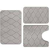 Colorxy Memory Foam Bathroom Rugs - Water Absorbent, Super Soft Non-Slip Bath Mat, Washable Ogee ...
