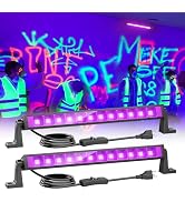 42W LED Black Light Bar, 36 LEDs Blacklight Flood Light with Plug and Switch, Black Lights Glow i...