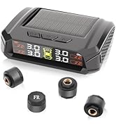 Liwogi Solar Tire Pressure Monitoring System, Wireless TPMS Tire Pressure Monitor System with 4 E...
