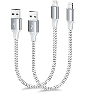[Apple MFi Certified] Short iPhone Charger 1.5ft 2Pack,USB A to Lightning Cord Nylon Braided 18 I...