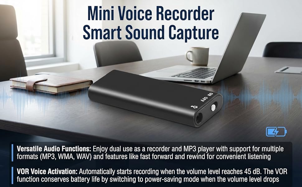 Mini Voice Recorder Smart Sound Capture