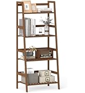 Giantex 4-Tier Ladder Shelf, Bamboo Plant Stand Flower Pots Holder, Multifunctional Ladder-Shaped...
