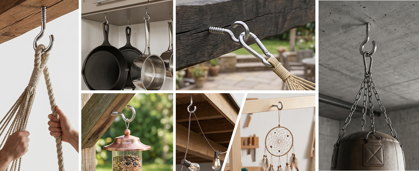 304 Stainless Steel Screw-in Hooks