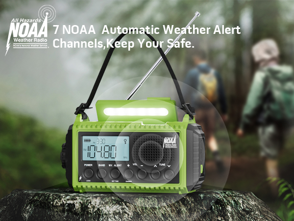 noaa weather radio with battery backup and cell charger