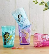 Zak Designs 14.5oz Disney Princess Nesting Tumbler Set Includes Durable Plastic Cups, Fun Drinkwa...