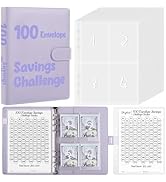 SKYDUE 100 Envelopes Money Saving Challenge Binder, Savings Challenges Book with Cash Envelopes, ...