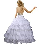 feelP0P0 Plus Size petticoats for women Crinoline Petticoat 4 Hoop Skirt 5 Ruffles Layers Ball Go...