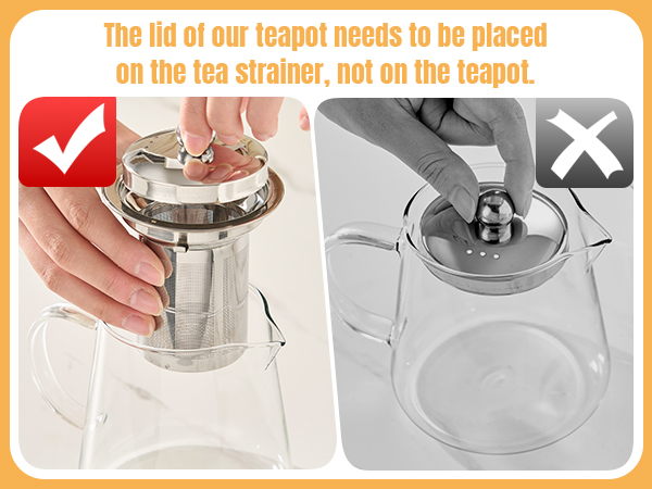 Glass Teapot Stovetop 18.6 OZ, Borosilicate Clear Tea Kettle