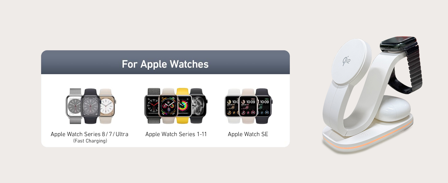 magnetic iphone charger for iphone and watch charging station