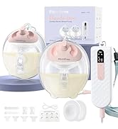 Breast Pump Hands Free K3 Updated,Wearable Breastfeeding Pump with Soft Double-Seal Flange,1800mA...