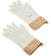Silicone Oven Mitts with Five-Finger Design, Extended Cuff &amp; Soft Cotton Lining – Heat Resistant,...
