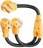 MECMO 30 Amp Dryer Y Splitter to RV/EV, NEMA 14-30P to 14-50R / 14-30R Splitter Power Cord Adapte...