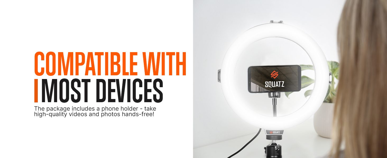SQUATZ 11’’ LED 12W Selfie Ring Light R11 with Wired Control,