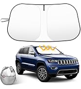 Car Windshield Sun Shade Compatible with 2014-2024 2025 Jeep Grand Cherokee Accessories Foldable ...