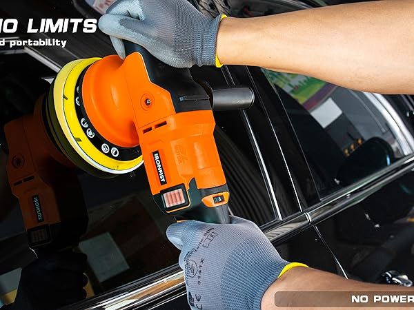 orbital car polisher random cordless waxing waxer polishing cleaning buffing tool palm 20v electric
