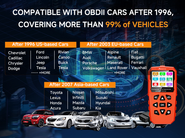 OBD2 SCANNER COMPATIBLE WITH CARS AFTER 1996