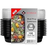 Mr Miracle Meal Prep Containers with Lids - 50 Pack, 38 Oz Take Out Containers With Lids - Leakpr...