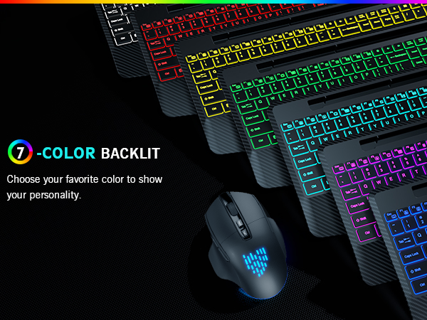 7 color switchable keyboard led backlit