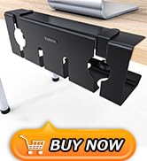 NODOCA No Drill Under Desk Cable Management Tray, 17'' Wire Management, Punch-Free Clamp on, Meta...