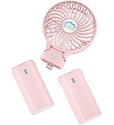 HandFan 10400mAh Handheld Fan With Double Portable Charger, Rechargeable Personal Hand Fan, Folda...