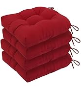 idee-home Outdoor Chair Cushions Set of 4, Patio Chair Cushions Thick 17 x 17 x 4 Inch Tufted Sea...
