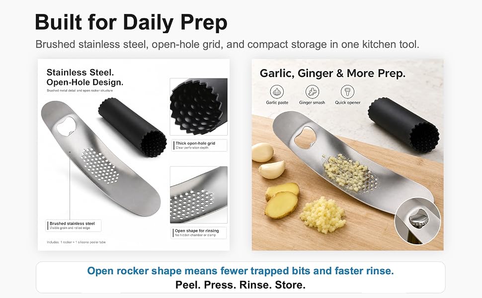 Garlic Press Rocker Stainless Steel