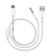 2in1 Type C to 3.5mm Audio Charging Cable Compatible with Google Pixel 4/4XL, Samsung Galaxy S20/...