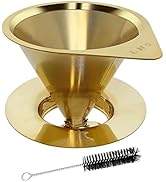 LHS Pour Over Coffee Dripper Reusable Coffee Filter Paperless Coffee Filter Stainless Steel Pour ...