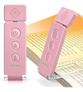 Glocusent 12 LED Rechargeable Book Light, Clip-on Reading Light with 5 Colors &amp; 5 Brightness Leve...