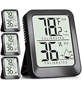 Antonki 4 Pack Mini Room Thermometer Hygrometer Indoor Temperaure and Humidity Monitor Gauge Mete...