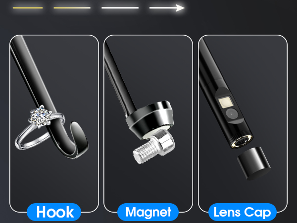 Endoscope with Light, 1920P HD Borescope with 8 Adjustable LED Lights 8