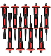 TOOLEAGUE 9Pcs Punch and Chisel Set, Including Cape &amp; Cold Chisels, Taper, Pin &amp; Center Punch wit...