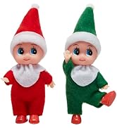 JOYIN 2 Pcs Christmas Elf Plush Doll Tiny Soft Plush Toy Doll for Christmas Decor, Xmas Gift, Xma...