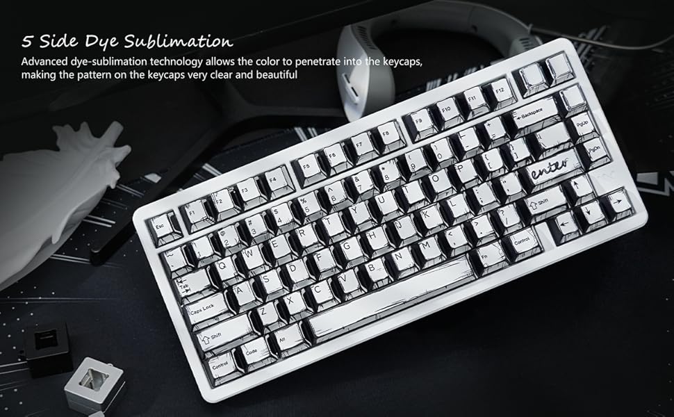 60% keyboard 75% keyboard pbt keycaps custom keyboard keycaps pudding keycaps white keycaps