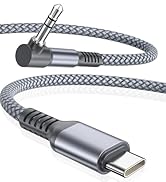 Elebase for iPhone 16 16e 15 Aux Cord 4FT,USB C Aux Cable 90 Degree,Type C to Right Angle 3.5MM A...