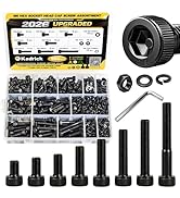 Kadrick M6 Screw Kit 660PCS (210 Screws 8-40mm), Full Kit with Nuts,Washers &amp; Hex Wrench, Class 1...