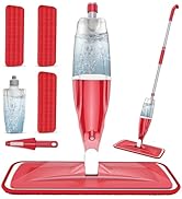 Spray Wet Mops for Hardwood Floor Cleaning, EXEGO Microfiber Dry Dust Spray Mop with 3 Washable P...