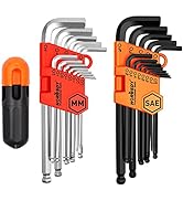 HORUSDY Allen Wrench Set, Hex Key Set Long Arm Ball End Hex Wrench Set, Inch/Metric T Handle Alle...