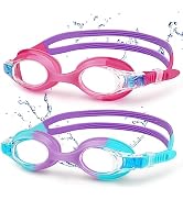 Starweh Kids Swim Goggles, 2 Pack Swimming Goggles No Leaking Anti Fog Kids Goggles for Boys Girl...