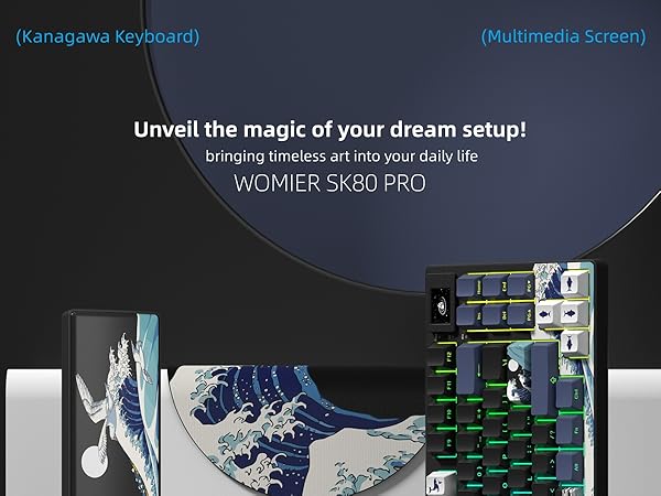 75% Wireless Mechanical Keyboard, Creamy Gaming Keyboard, 75% Black keyboard