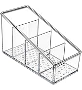 Dinceer Clear TV Remote Control Holder, PET Remote Caddy with 4 Compartments, Mini Desktop Organi...